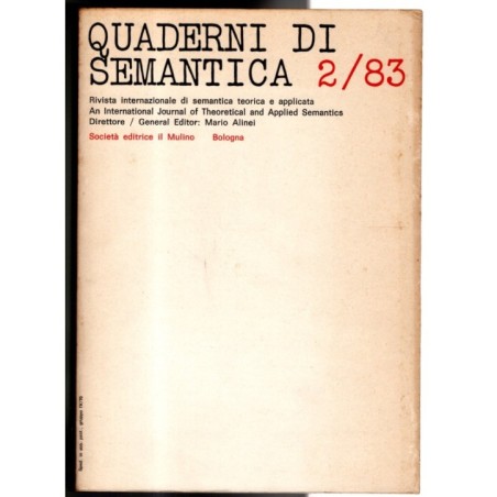 QUADERNI DI SEMANTICA-n 2, dicembre-1983