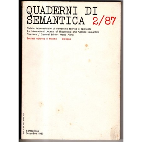 QUADERNI DI SEMANTICA-n 2, dicembre-1987