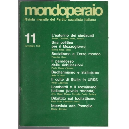 MONDOPERAIO-n 11, novembre-1978