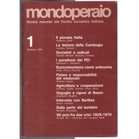 MONDOPERAIO-n 1, gennaio-1979