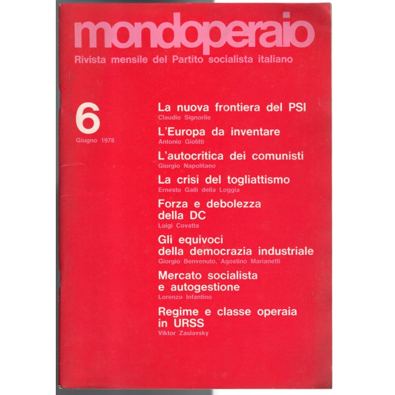MONDOPERAIO-n 6, giugno-1978