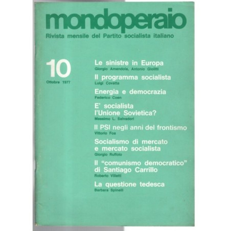 MONDOPERAIO-n 10, ottobre-1977