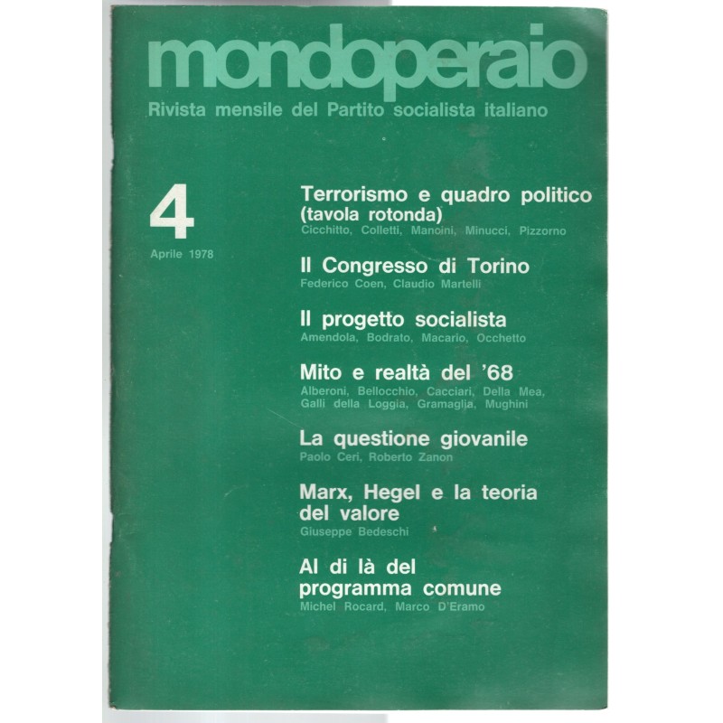 MONDOPERAIO-n 4, aprile-1978