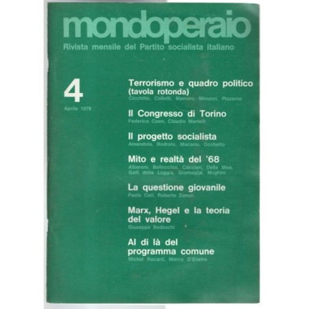 MONDOPERAIO-n 4, aprile-1978