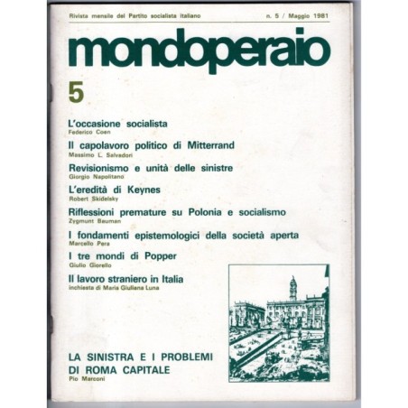 MONDOPERAIO-n 5, maggio-1981