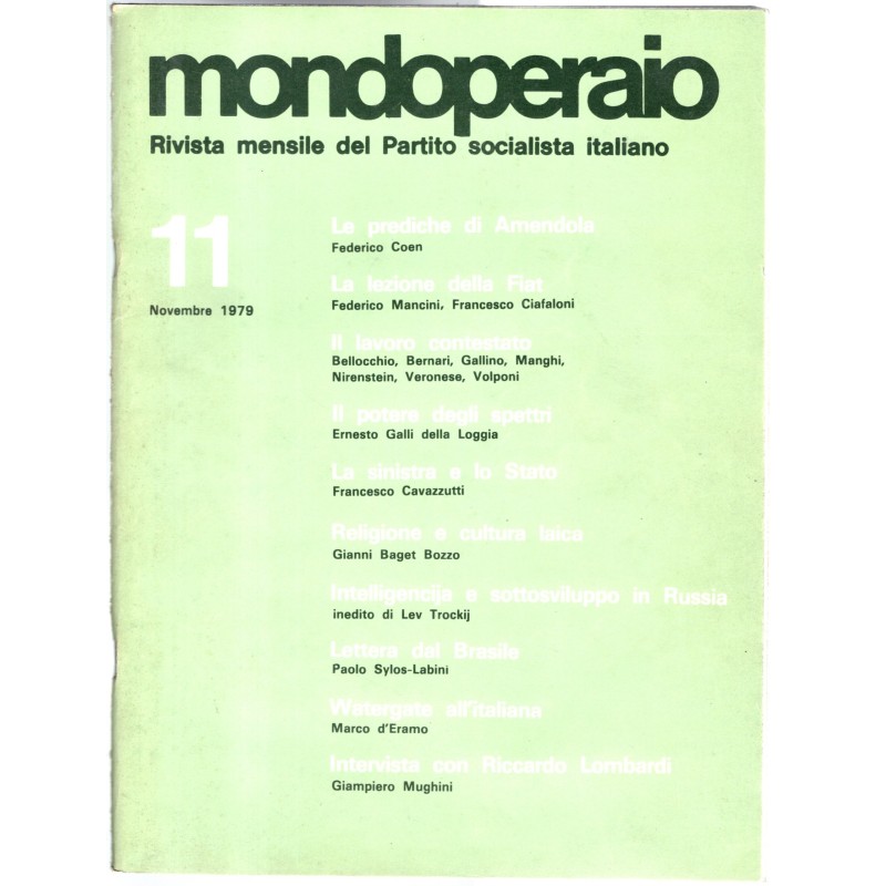 MONDOPERAIO-n 11, novembre-1979