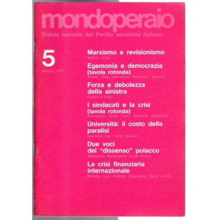 MONDOPERAIO-n 5, maggio-1977