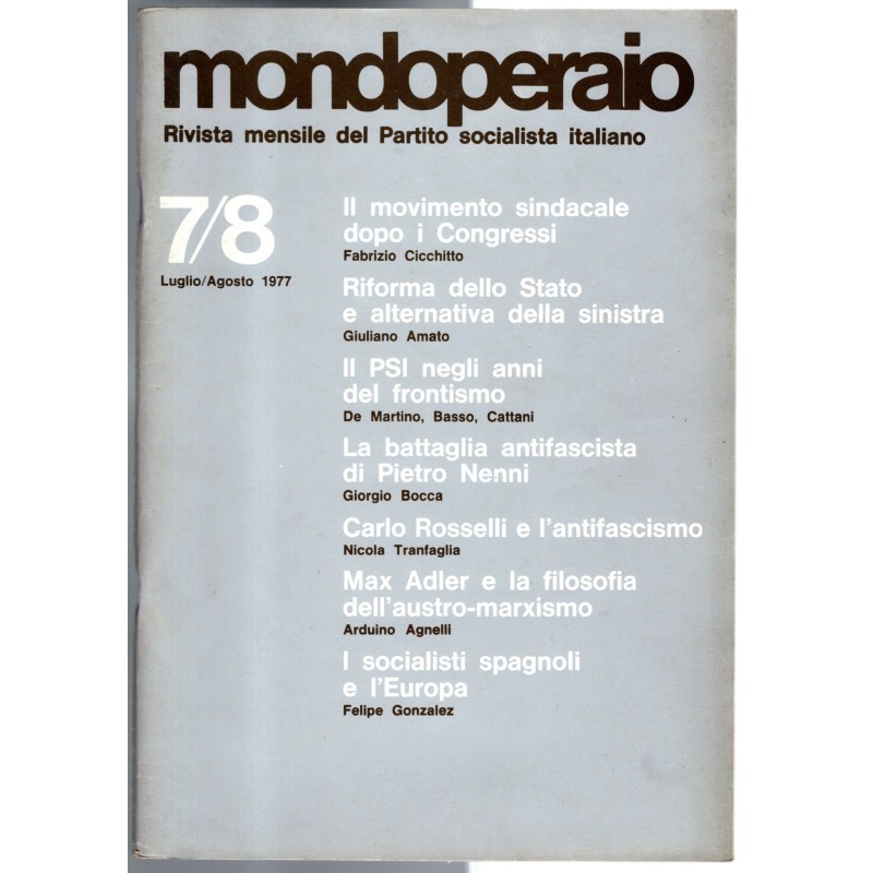 MONDOPERAIO-n 7-8, luglio/agosto-1977