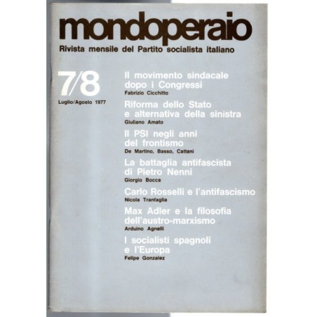 MONDOPERAIO-n 7-8, luglio/agosto-1977