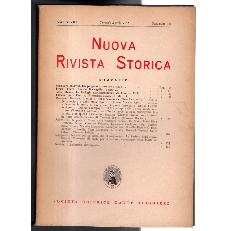 NUOVA RIVISTA STORICA-fasc I-II, gennaio/aprile-1964