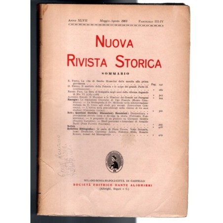 NUOVA RIVISTA STORICA-fasc III-IV, maggio/agosto-1963