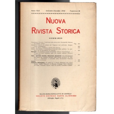 NUOVA RIVISTA STORICA-fasc III, settembre/dicembre-1958