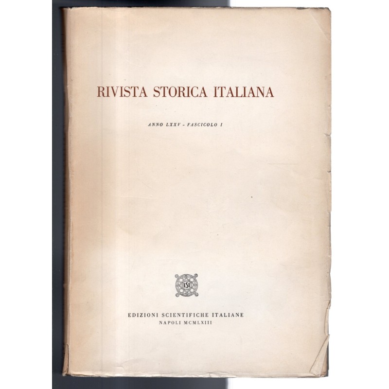 RIVISTA STORICA ITALIANA-fasc I-1963