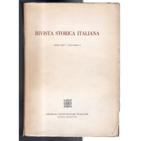 RIVISTA STORICA ITALIANA-fasc I-1963