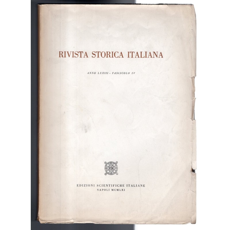 RIVISTA STORICA ITALIANA-fasc IV-1961