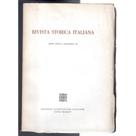 RIVISTA STORICA ITALIANA-fasc III-1965