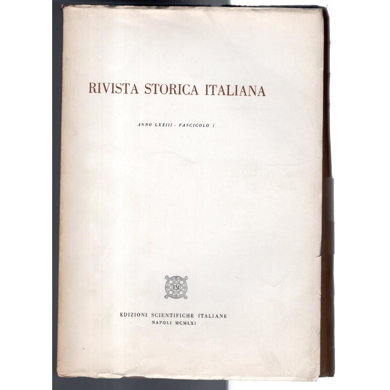 RIVISTA STORICA ITALIANA-fasc I-1961