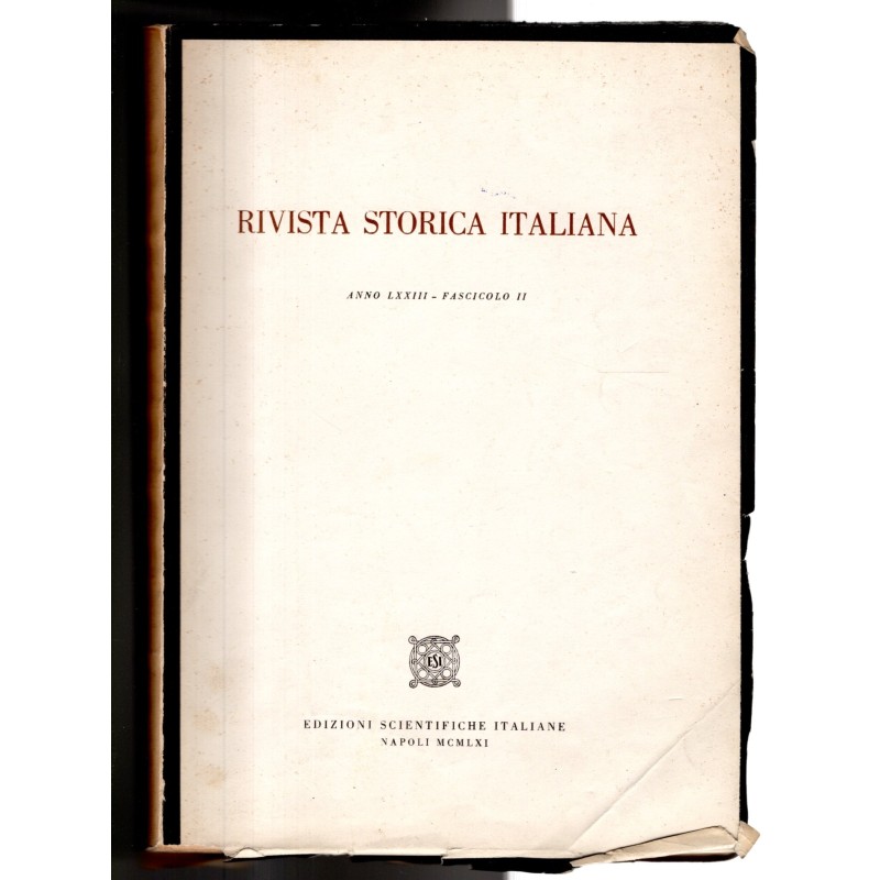RIVISTA STORICA ITALIANA-fasc II-1961