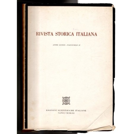 RIVISTA STORICA ITALIANA-fasc II-1961
