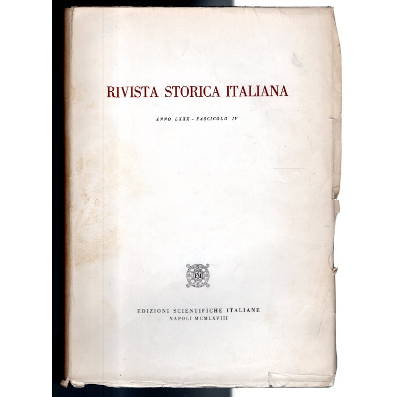 RIVISTA STORICA ITALIANA-fasc IV-1968