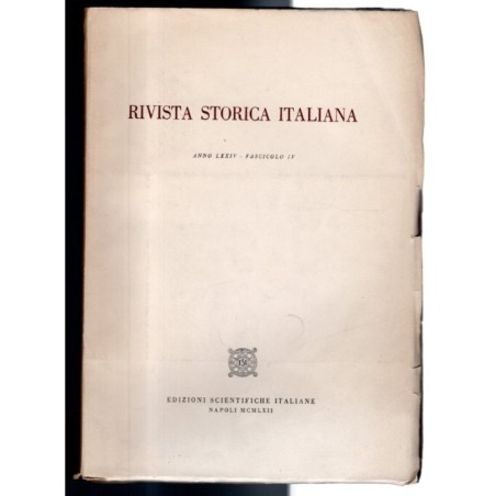 RIVISTA STORICA ITALIANA-fasc IV-1962