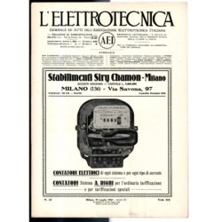 L'ELETTROTECNICA-n 21, 25 luglio, vol XX-1933