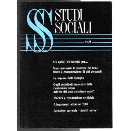 STUDI SOCIALI-n 4, aprile-1992