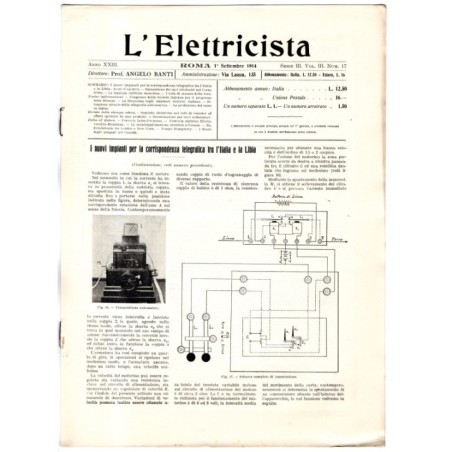 L'ELETTRICISTA-serie III, vol III, n 17, 1 settembre-1914