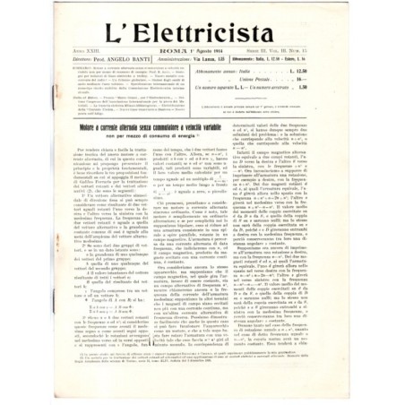 L'ELETTRICISTA-serie III, vol III, n 15, 1 agosto-1914