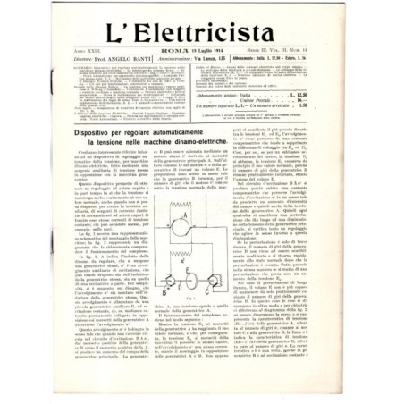 L'ELETTRICISTA-serie III, vol III, n 14, 15 luglio-1914