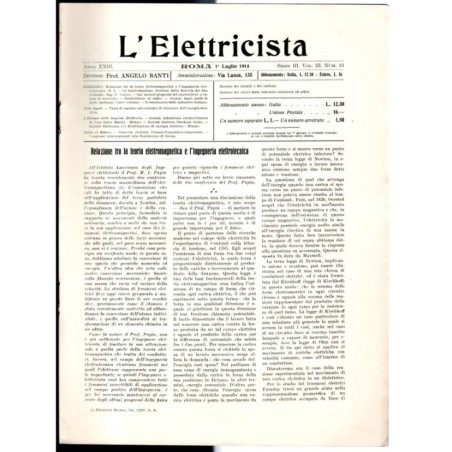L'ELETTRICISTA-serie III, vol III, n 13, 1 luglio-1914