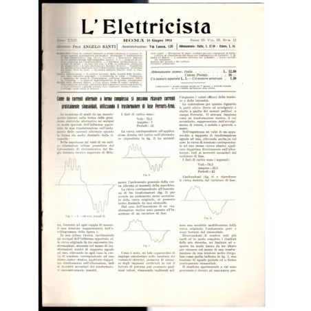 L'ELETTRICISTA-serie III, vol III, n 12, 15 giugno-1914