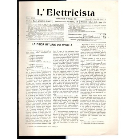 L'ELETTRICISTA-serie III, vol III, n 11, 1 gugno-1914