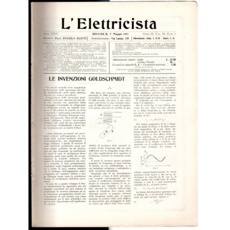 L'ELETTRICISTA-serie III, vol III, n 9, 1 maggio-1914