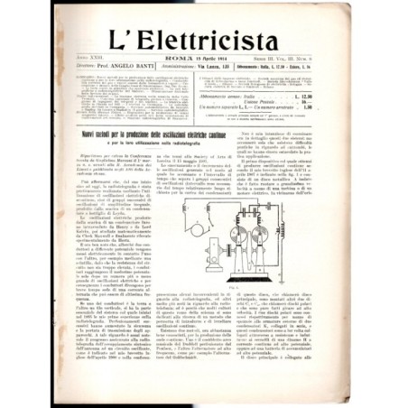 L'ELETTRICISTA-serie III, vol III, n 8, 15 aprile-1914