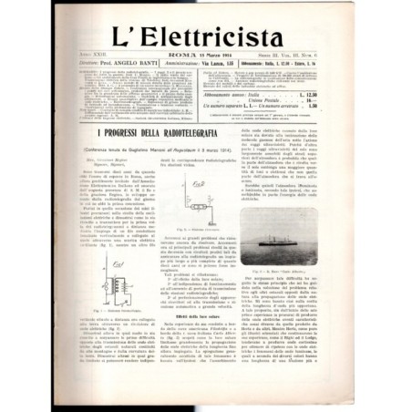 L'ELETTRICISTA-serie III, vol III, n 6, 15 marzo-1914