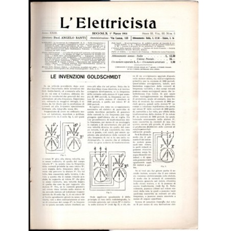 L'ELETTRICISTA-serie III, vol III, n 5, 1 marzo-1914