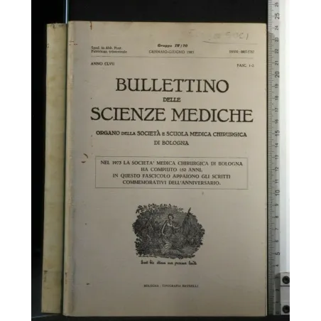 BULLETTINO DELLE SCIENZE MEDICHE FASCICOLO 1-2 GENNAIO- GIUGNO