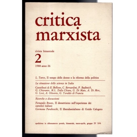 CRITICA MARXISTA-n 2, marzo/aprile-1988