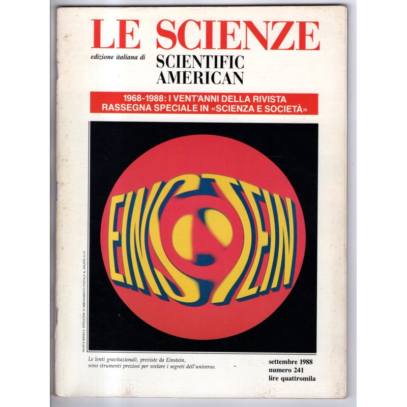 LE SCIENZE. EDIZIONE ITALIANA DI SCIENTIFIC AMERICAN-n 241, settembre-1988
