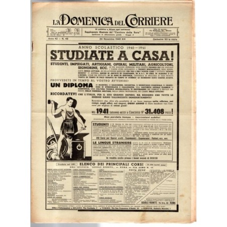 LA DOMENICA DEL CORRIERE-n 48, 24 novembre-1940