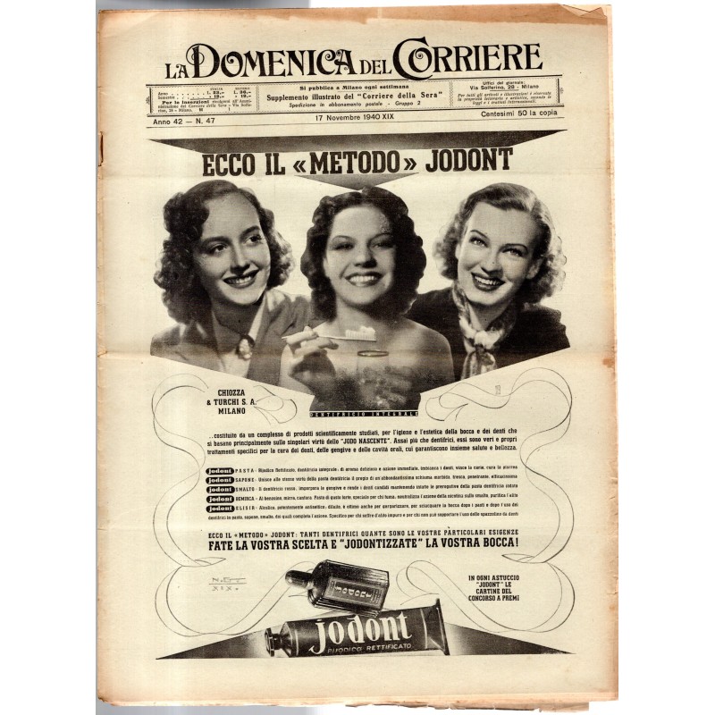 LA DOMENICA DEL CORRIERE-n 47, 17 novembre-1940