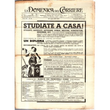 LA DOMENICA DEL CORRIERE-n 31, 28 luglio-1940