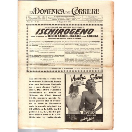 LA DOMENICA DEL CORRIERE-n 22, 26 maggio-1940