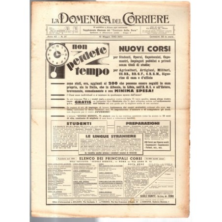 LA DOMENICA DEL CORRIERE-n 21, 19 maggio-1940