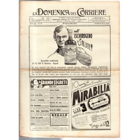 LA DOMENICA DEL CORRIERE-n 18, 28 aprile-1940