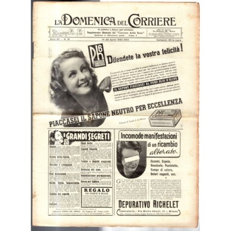 LA DOMENICA DEL CORRIERE-n 16, 14-20 aprile-1940