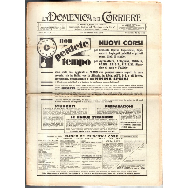 LA DOMENICA DEL CORRIERE-n 13, 24-30 marzo-1940
