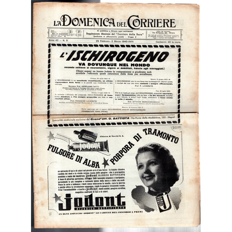 LA DOMENICA DEL CORRIERE-n 9, 25 febbraio-2 marzo-1940