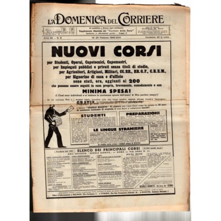 LA DOMENICA DEL CORRIERE-n 8, 18-24 febbraio-1940